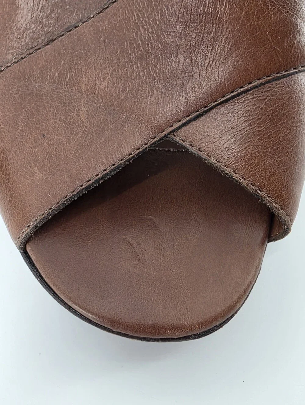 Brighton Vogue Brown Leather Sandals Heels, Sz 9.5